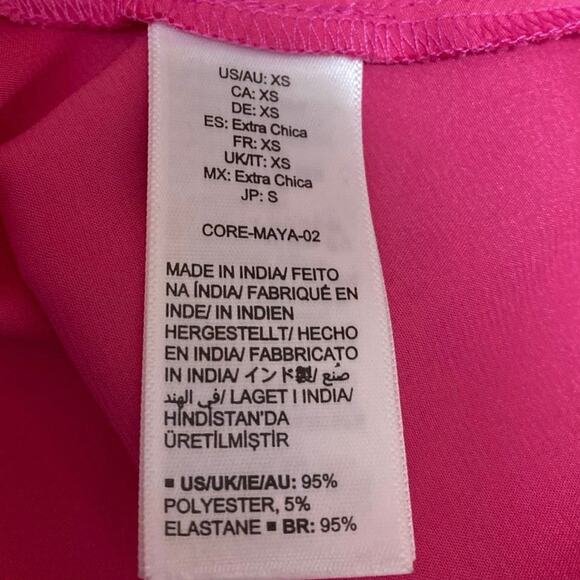 The Drop Women's Pink Silky Satin Mid Straight A-line Flared Slip Skirt Size XS - Picture 5 of 5